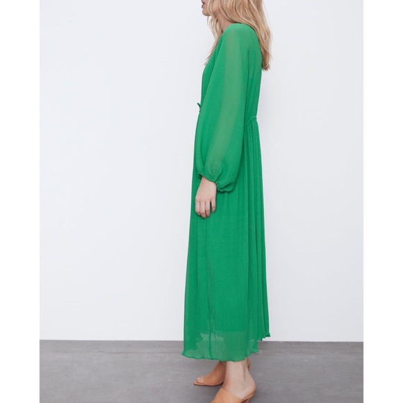 ZARA PLEATED DRESS - Picture 13 of 16